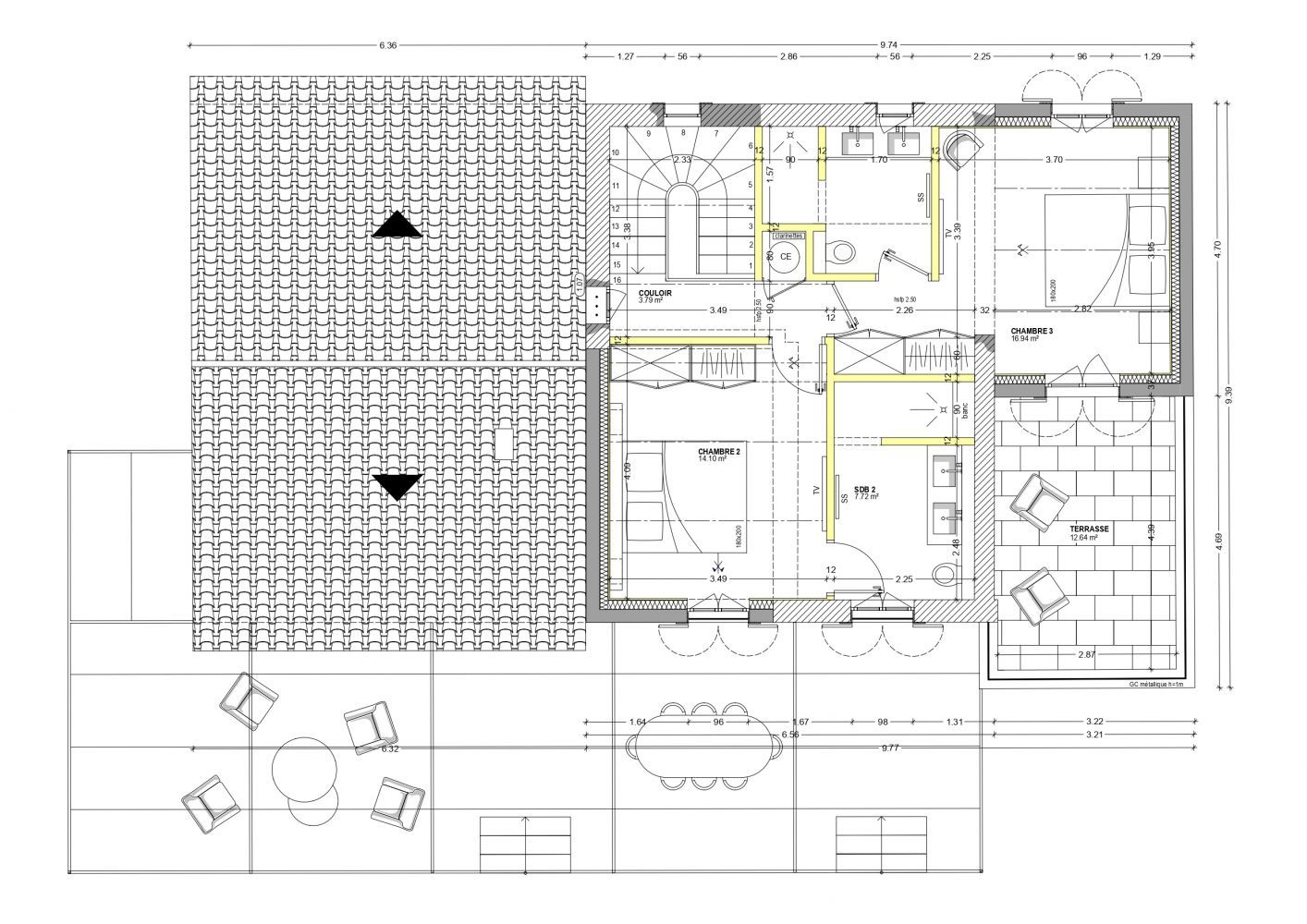 Plan 1er étage Villa Aya